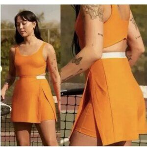 Outdoor Voices Womens Clementine Court Dress XL Skort Golf Tennis Orange
